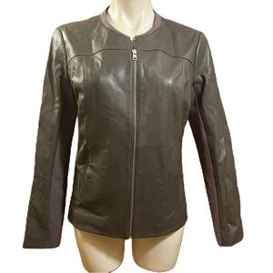 Soia & Kyo sianne lambs leather gray fitted jacket